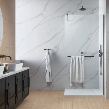 Paravan de dus tip Walk-in Radaway Modo New II cu portprosop GunMetal periat-transparent 105 cm sticla securizata 8 mm