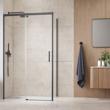 Perete lateral dreapta Radaway Idea KDJ 110 cm finisaj GunMetal periat-transparent sticla 6 mm