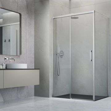 Perete lateral dreapta Radaway Idea KDJ 90 cm finisaj nichel periat-transparent sticla 6 mm