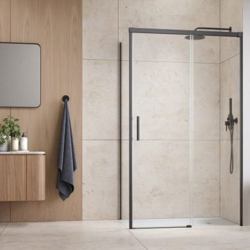 Usa de nisa culisanta Radaway Idea KDJ 120 cm sticla 6 mm finisaj GunMetal periat-transparent deschidere dreapta