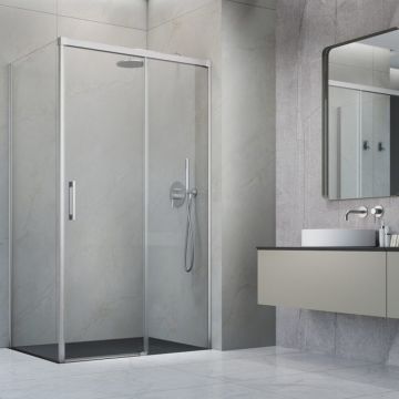 Usa de nisa culisanta Radaway Idea KDJ 120 cm sticla 6 mm finisaj nichel periat-transparent deschidere dreapta