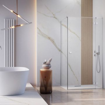 Cabina de dus dreptunghiulara cu usa batanta Radaway Essenza KDJ 120x75 cm crom-transparent dreapta