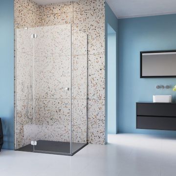 Cabina de dus dreptunghiulara cu usa batanta Radaway Torrenta 100x80 cm crom-transparent orientare stanga