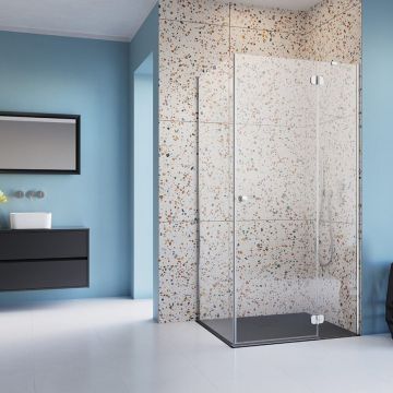 Cabina de dus dreptunghiulara cu usa batanta Radaway Torrenta 90x80 cm crom-transparent orientare dreapta