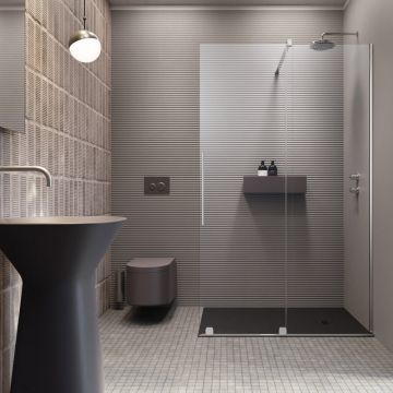 Paravan de dus tip Walk-in Radaway Furo crom-transparent 130 cm sticla securizata 8 mm dreapta