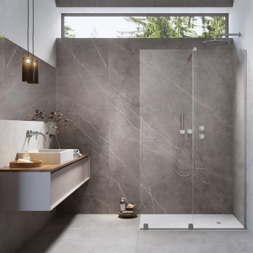 Paravan de dus tip Walk-in Radaway Furo nichel periat-transparent 150 cm sticla securizata 8 mm dreapta