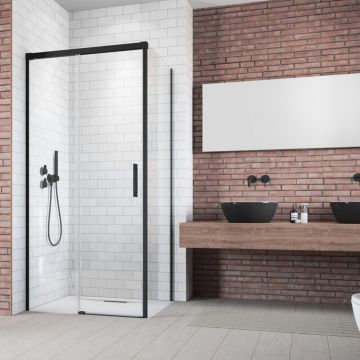 Perete lateral dreapta Radaway Idea KDJ 120 cm negru-transparent sticla 6 mm