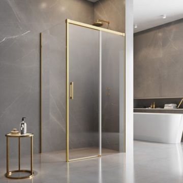 Usa de nisa culisanta Radaway Idea KDJ 150 cm sticla 6 mm auriu-transparent deschidere dreapta