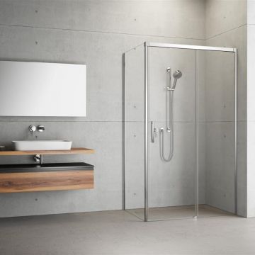 Cabina de dus patrata cu usa glisanta Radaway Idea KDJ 100x100 cm crom-transparent dreapta