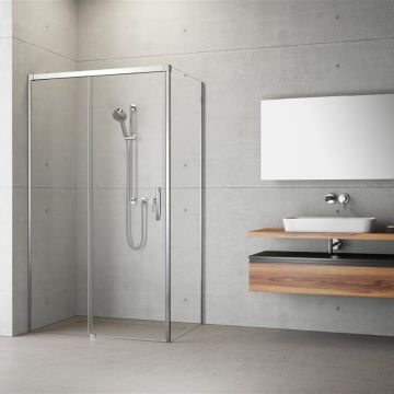 Cabina de dus patrata cu usa glisanta Radaway Idea KDJ 100x100 cm crom-transparent stanga