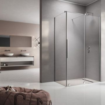Cabina de dus patrata usa culisanta Radaway Furo KDJ 120x120 profil crom lucios dreapta