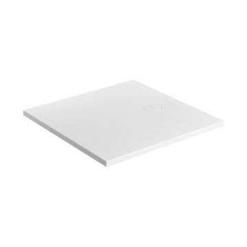 Cadita de dus compozit Omnires AquaRock M+ patrata alb mat 80x80 cm