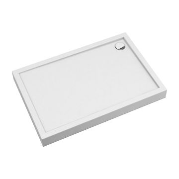 Cadita dus dreptunghiulara  Omnires Camden alb  90x100 cm