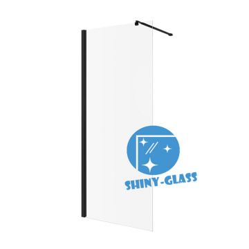 Paravan de dus tip Walk-in Invena negru 110x200 cm