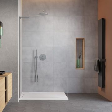 Paravan de dus tip Walk-in Radaway Modo SL II nichel periat-transparent 80 cm sticla securizata 8 mm stanga