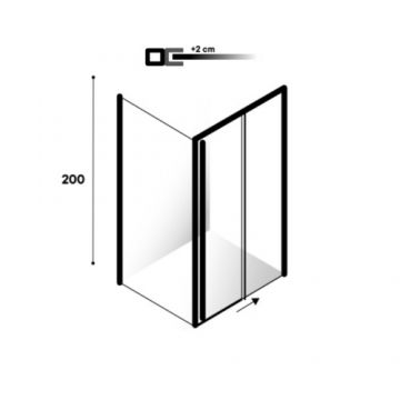 Profil de extensie Sanycces Style paravane / usi glisante