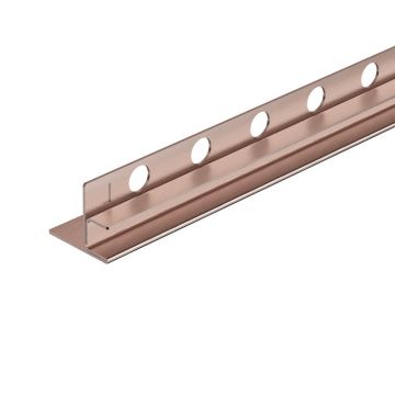 Profil inclinat stanga pentru sticla Balneo Floor Strips 120 cm finisaj cupru periat