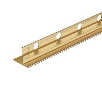Profil inclinat stanga pentru sticla Balneo Floor Strips 170 cm finisaj auriu periat