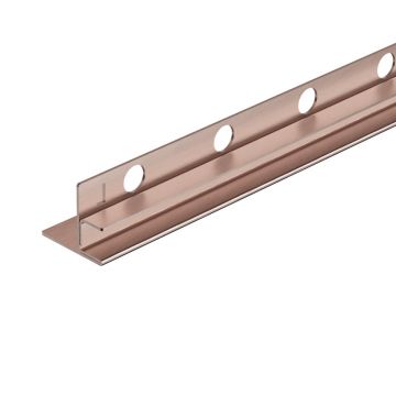 Profil inclinat stanga pentru sticla Balneo Floor Strips 170 cm finisaj cupru periat