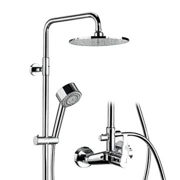 Set de dus Remer W37AEC20, coloana telescopica, para de dus 20cm, para de mana cu 3 functii, ABS cromat