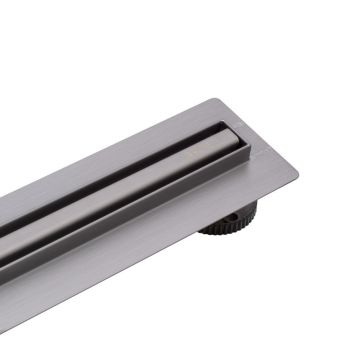 Set rigola dus plus capac Balneo Slim & Low ProLine finisaj Gun Metal 70 cm