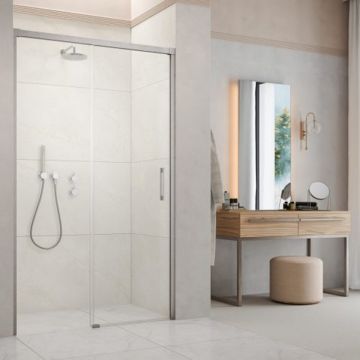 Usa de nisa culisanta Radaway Idea DWJ 110 cm sticla 6 mm finisaj nichel periat-transparent deschidere stanga