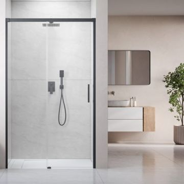 Usa de nisa culisanta Radaway Idea DWJ 130 cm sticla 6 mm finisaj GunMetal periat-transparent deschidere stanga