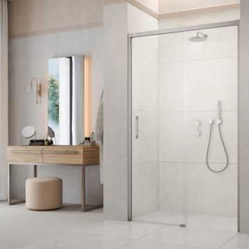 Usa de nisa culisanta Radaway Idea DWJ 130 cm sticla 6 mm finisaj nichel periat-transparent deschidere dreapta