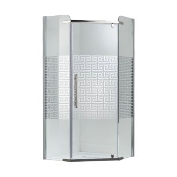 Cabina de dus pentagonala Belform Maze 80x80 crom dreapta