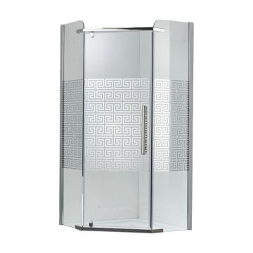 Cabina de dus pentagonala Belform Maze 90x90 crom stanga