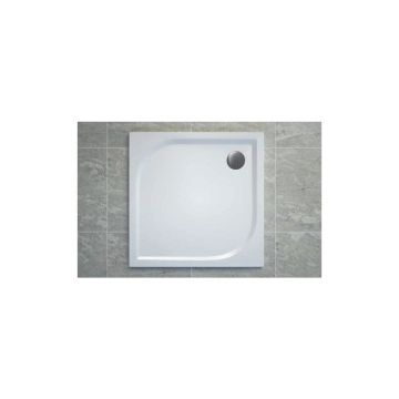 Cadita de dus SanSwiss Tracy WAQ 80x80 cm slim compozit sintetica alb