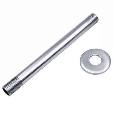 vidaXL Braț suport de duș, rotund, argintiu, 20 cm oțel inoxidabil 201