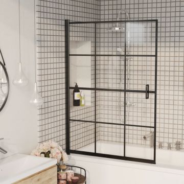vidaXL Cabină de duș, negru, 100x140 cm, ESG