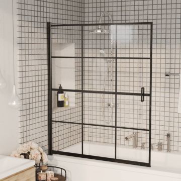 vidaXL Cabină de duș, negru, 116x140 cm, ESG