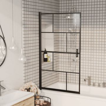 vidaXL Cabină de duș, negru, 80x140 cm, ESG