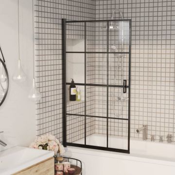 vidaXL Cabină de duș, negru, 80x140 cm, ESG