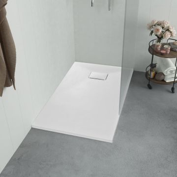 vidaXL Cădiță de duș, alb, 90 x 80 cm, SMC