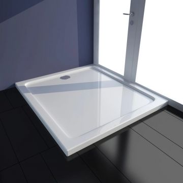 vidaXL Cădiță de duș dreptunghiulară din ABS, alb, 80 x 90 cm