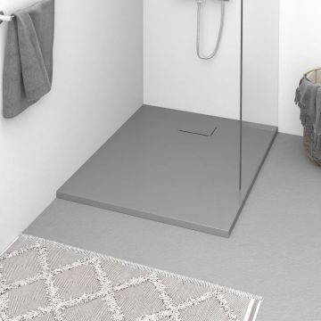 vidaXL Cădiță de duș, gri, 100x80 cm, SMC