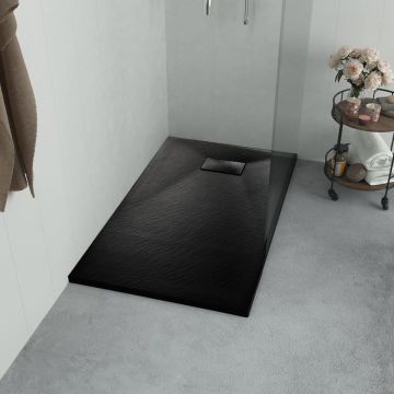 vidaXL Cădiță de duș, negru, 100 x 70 cm, SMC