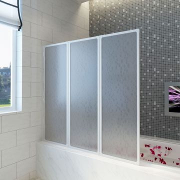 vidaXL Paravan cadă duș, 117x120 cm, 3 panouri, pliabil
