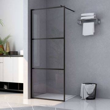 vidaXL Paravan duș walk-in, negru, 80x195 cm, sticlă ESG transparentă