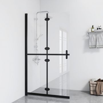 vidaXL Perete de duș walk-in pliabil 90x190 cm sticlă ESG transparentă
