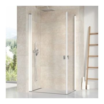 Cabina de dus Ravak Chrome 80x100xH195 cm, profil alb la reducere