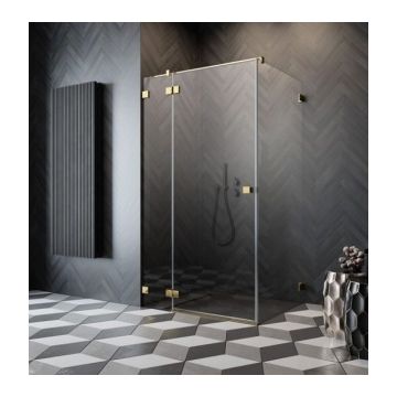 Cabina dus Radaway Essenza Pro Gold KDJ 80x80xH200 cm, stanga