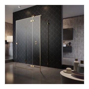 Cabina dus Radaway Essenza Pro Gold KDJ+S 80x80xH200 cm, dreapta