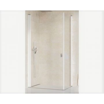 Cabina dus Ravak Chrome CRV1+CPS, 80x80xH195 cm, profil alb la reducere