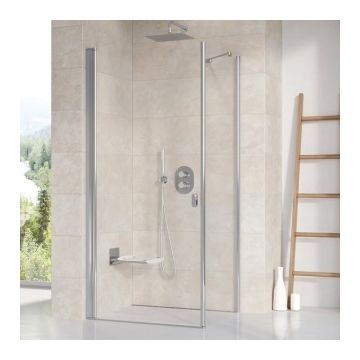 Cabina dus Ravak Chrome CRV1+CPS, 80x80xH195 cm, profil crom slefuit lucios la reducere