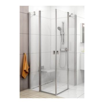 Cabina dus Ravak Chrome CRV2+CRV2, 100x100xH195 cm, profil crom slefuit lucios la reducere