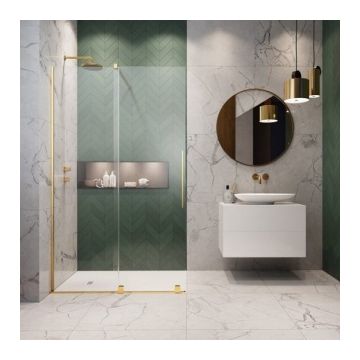 Cabina dus Walk-In Radaway Furo Gold 100xH200 cm, dreapta